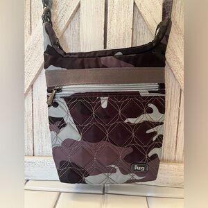 Lug Camouflage Messenger Bag - Black and grey